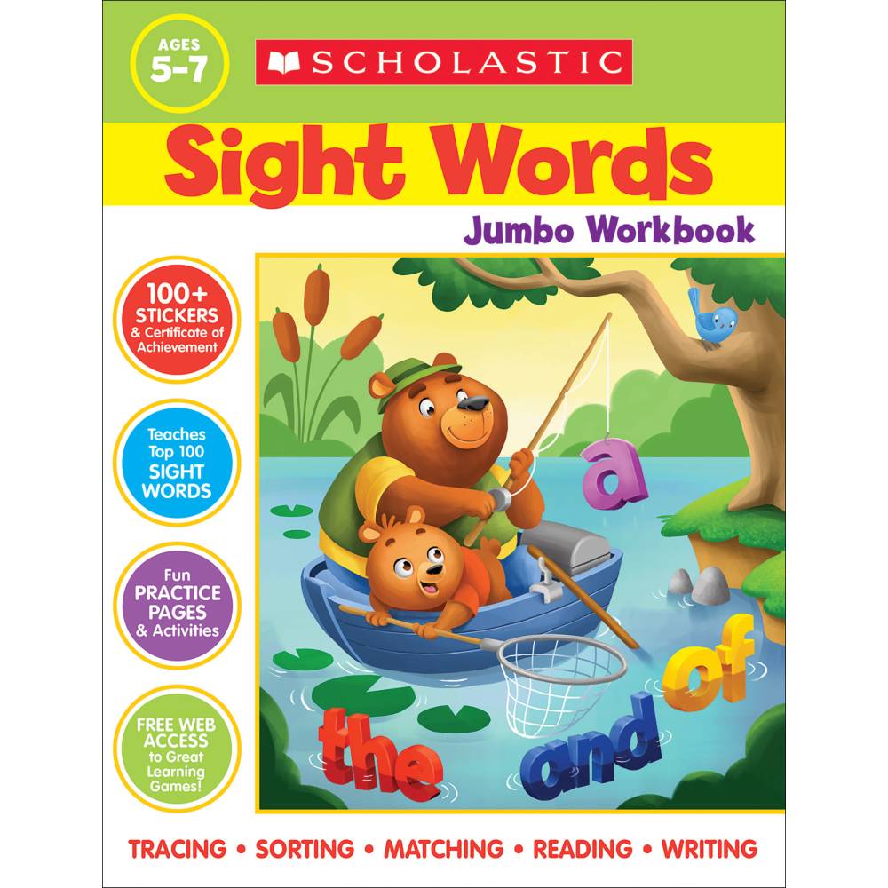 Scholastic Sight Words Jumbo Workbook, Kindergarten - Grade 2