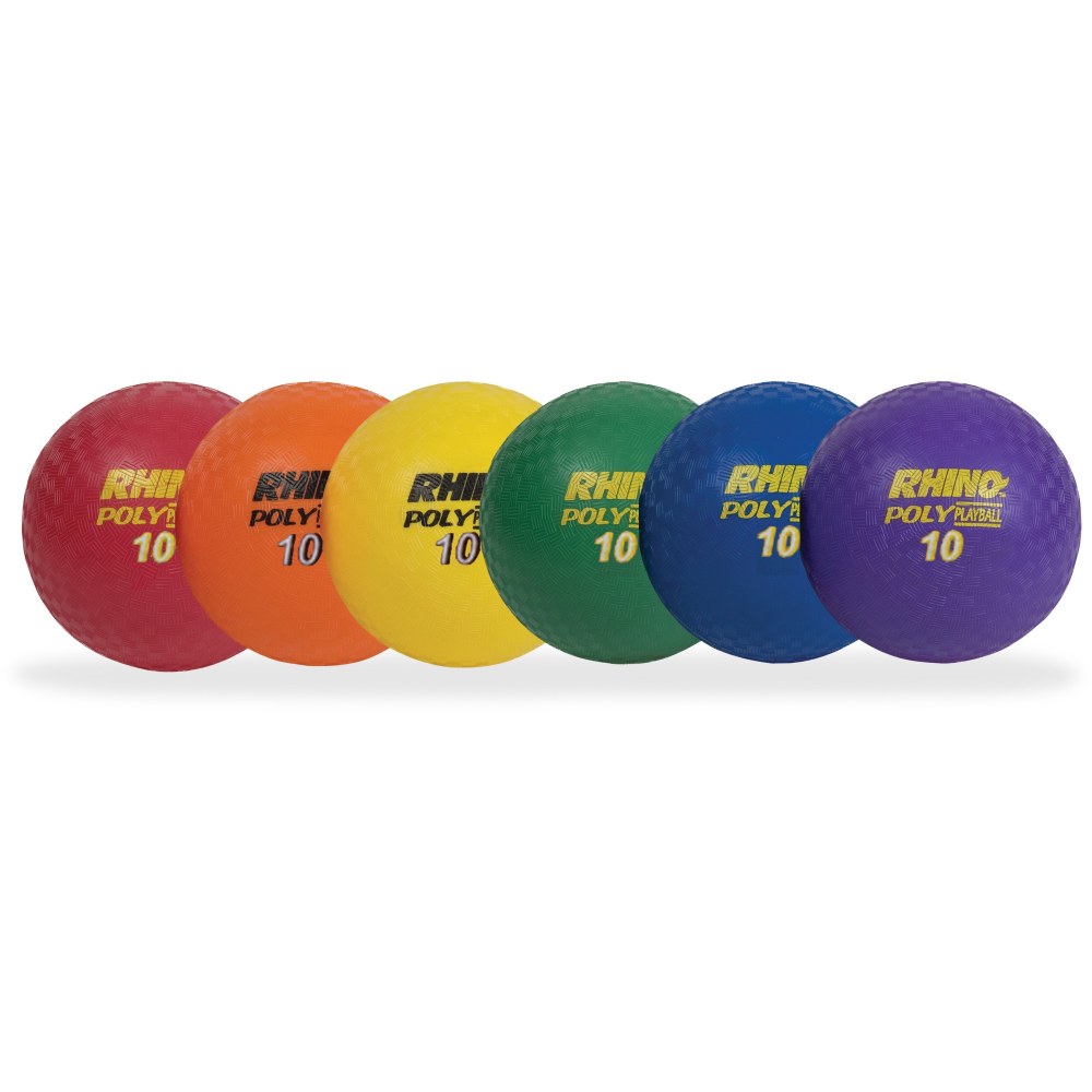 Champion Sports 10 Inch Poly Playground Ball Set - 10in - Red, Orange, Yellow, Green, Blue, Purple - 6 / Set