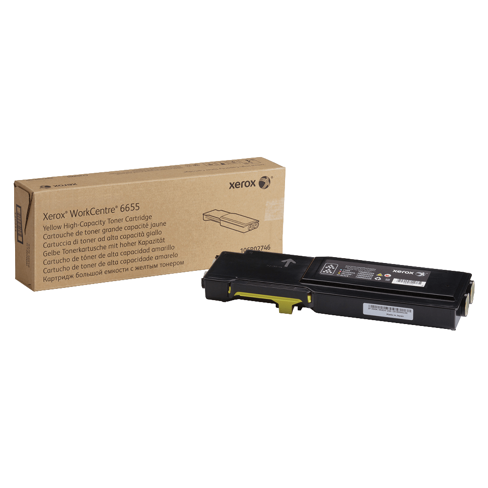 Xerox 6655 Yellow High Yield Toner Cartridge, 106R02746