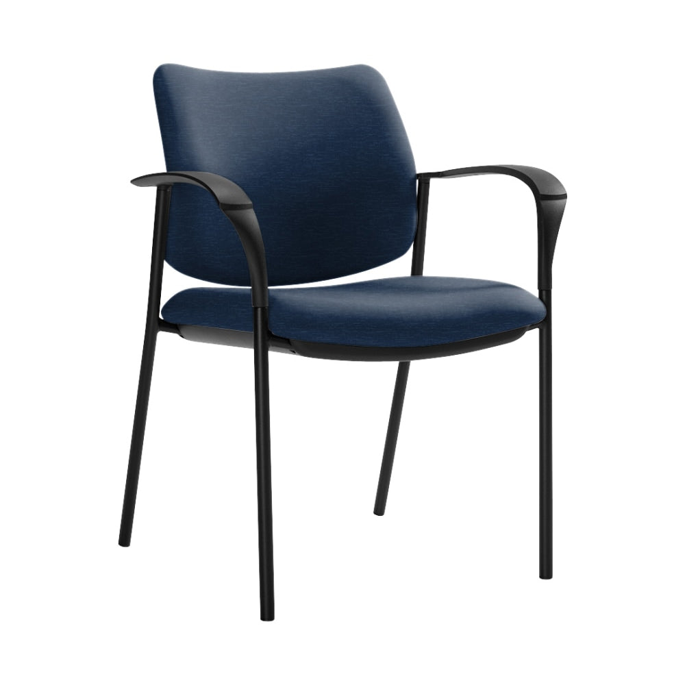 Global Sidero Armchair, 32inH x 25 1/2inW x 24inD, Blue Bayou/Black