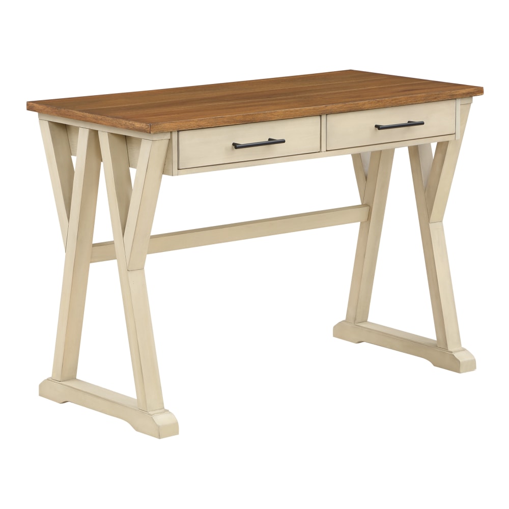 Office Star Jericho 42inW Rustic Writing Desk, Antique White