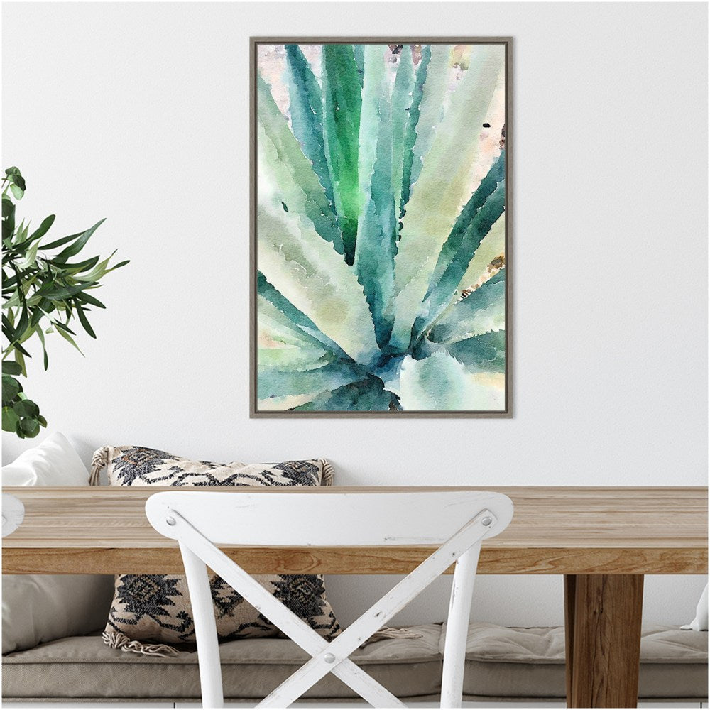 Amanti Art Rustic Succulent II by Irena Orlov Framed Canvas Wall Art Print, 16in x 23in, Graywash