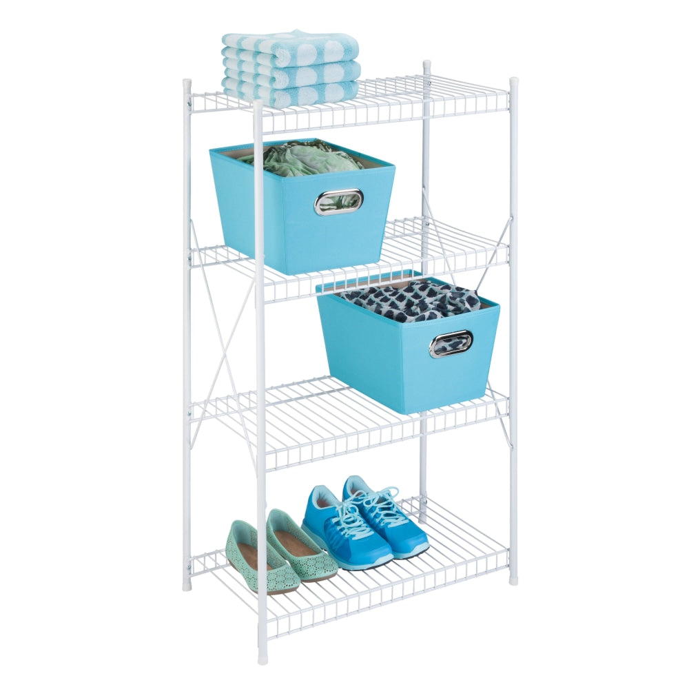 Honey-Can-Do Steel Wire Storage Shelf, 4-Tier, 41inH x 23-5/16inW x 13-1/8inD, White