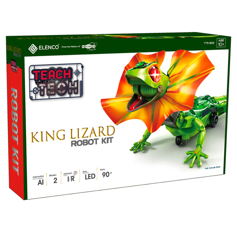 Elenco Electronics TEACH TECH King Lizard Robot Kit, Multicolor, Grades 5-12