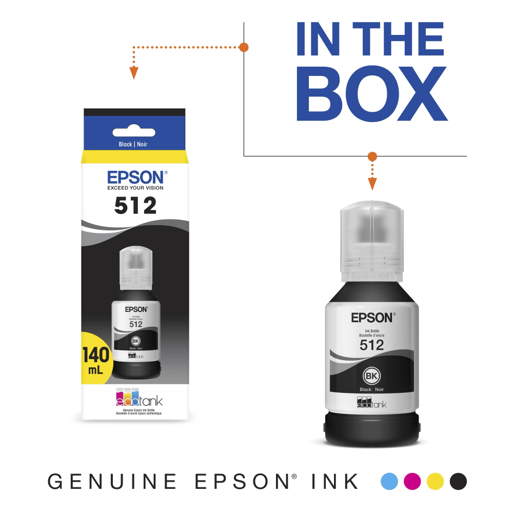 Epson 512 EcoTank Black Ink Bottle, T512020-S