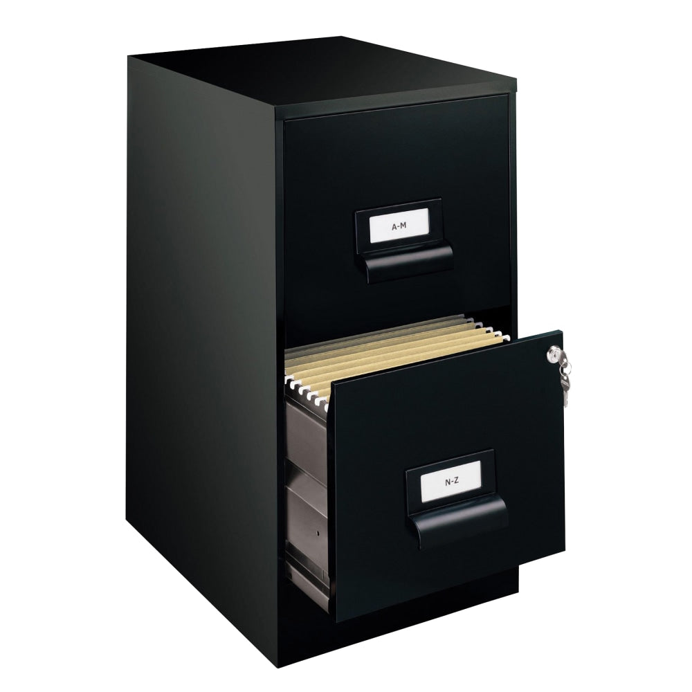 Realspace 18inD Vertical 2-Drawer File Cabinet, Black