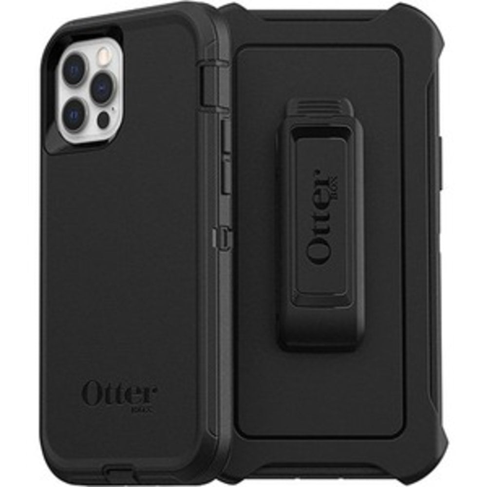 OtterBox Defender Rugged Carrying Case (Holster) Apple iPhone 12 Pro, iPhone 12 Smartphone - Black