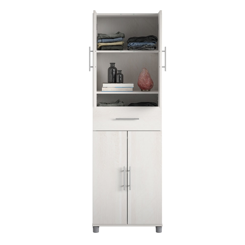 Ameriwood Home Camberly 4-Door/1-Drawer 24inW Storage Cabinet, Ivory