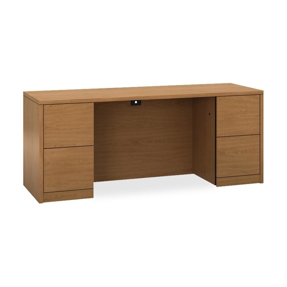 HON 10500 H105900 Kneespace Credenza - 2-Drawer - 72in x 24in x 29.5in x 1.1in - 2 - Material: Wood - Finish: Harvest, Laminate