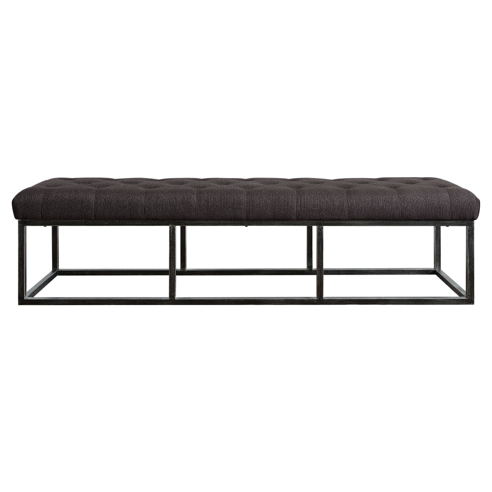 Serta Danes Tufted Bench, Midnight Charcoal/Iron