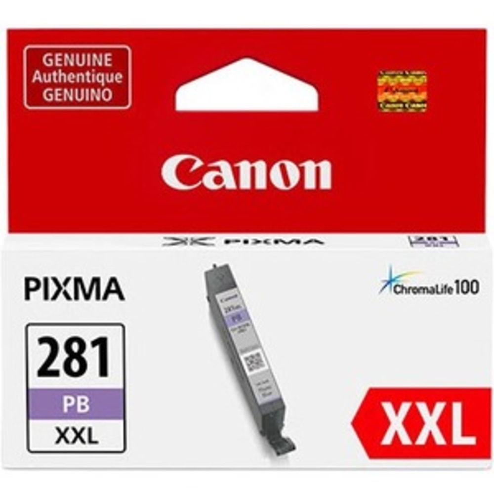 Canon CLI-281 ChromaLife 100+ Photo Blue Extra-High-Yield Ink Tank, 1984C001