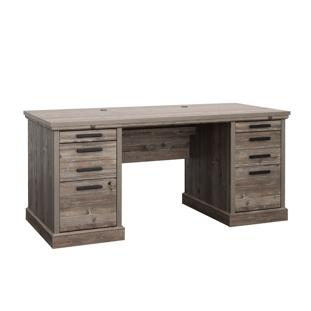 Sauder Aspen Post 65inW Executive Computer Desk, Pebble Pine