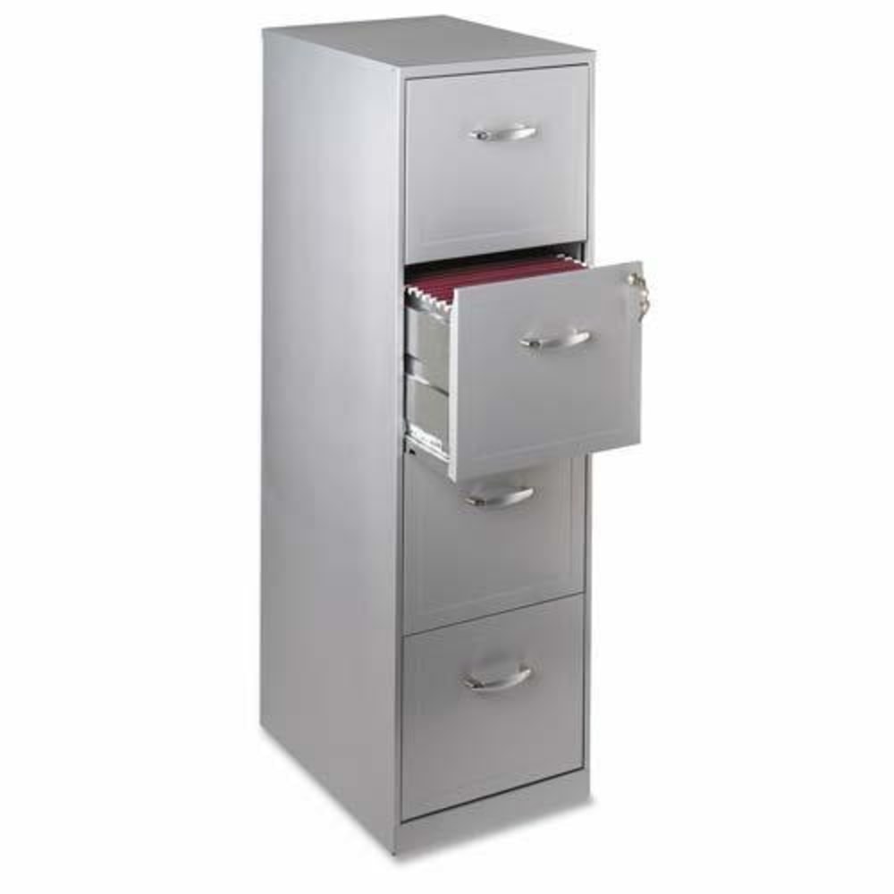 Realspace 18inD Vertical 4-Drawer File Cabinet, Stone