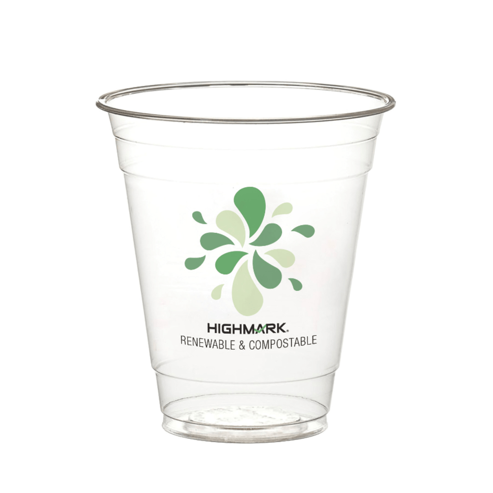 Highmark ECO Compostable Plastic Cups, 12 Oz, Clear, Pack Of 50