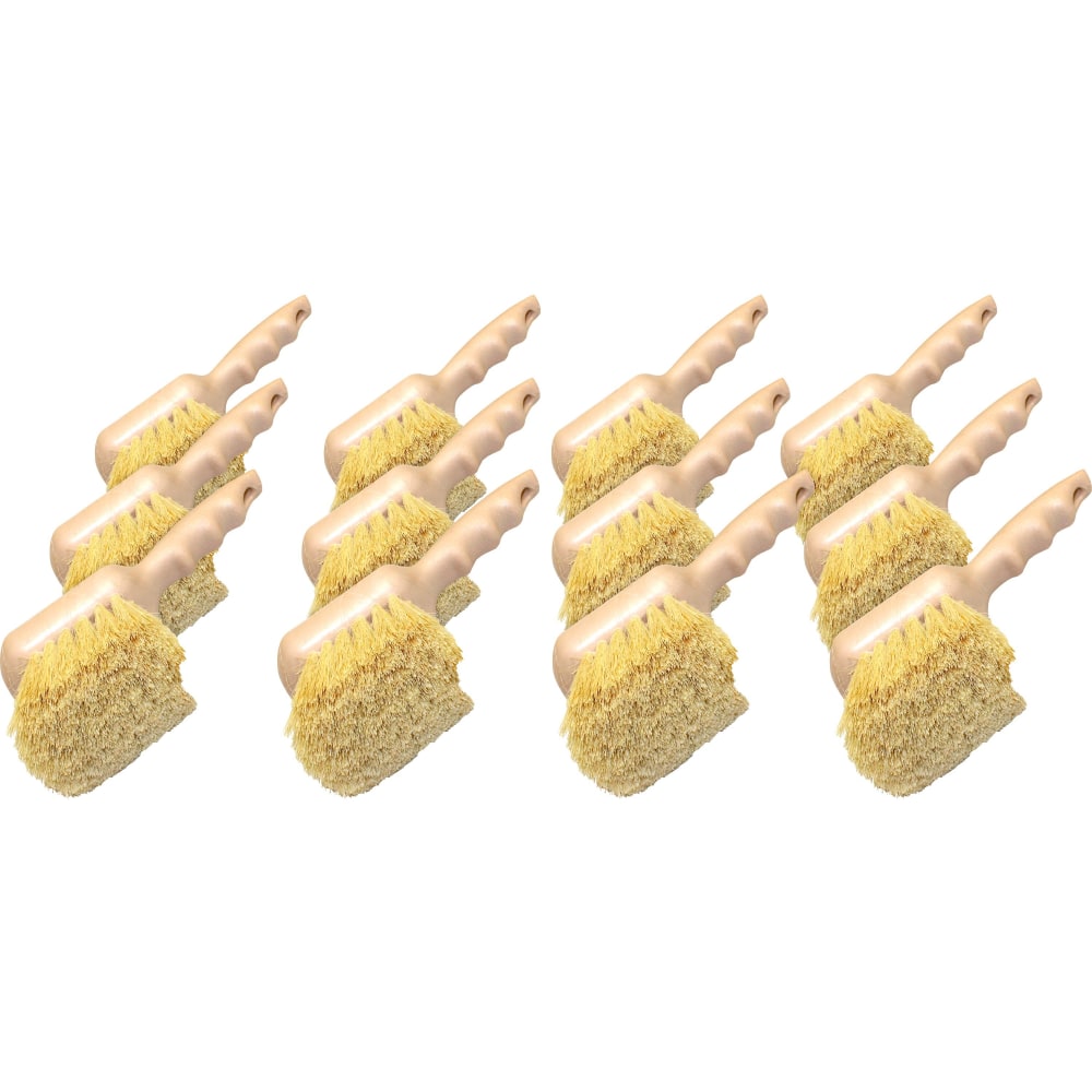 Genuine Joe Tampico Utility Brush - Tampico Bristle - 8.5in Overall Length - 12 / Carton - White