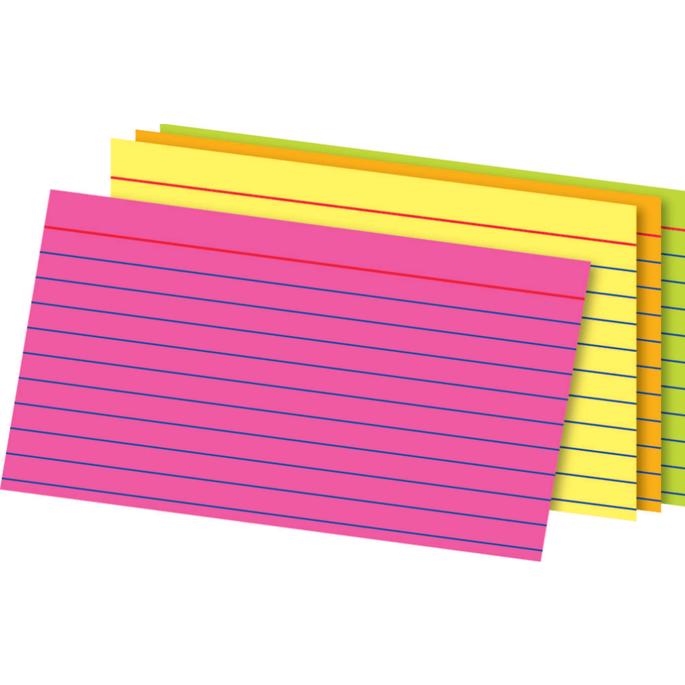 Office Depot Brand Glow Index Cards, 3in x 5in, Assorted Colors, Pack Of 300