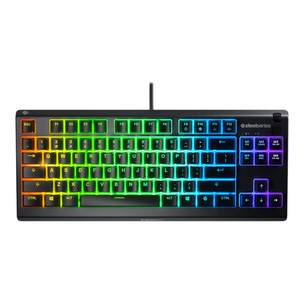 SteelSeries Apex 3 TKL - Keyboard - backlit - USB - QWERTY - US - key switch: Whisper Quiet Gaming Switch