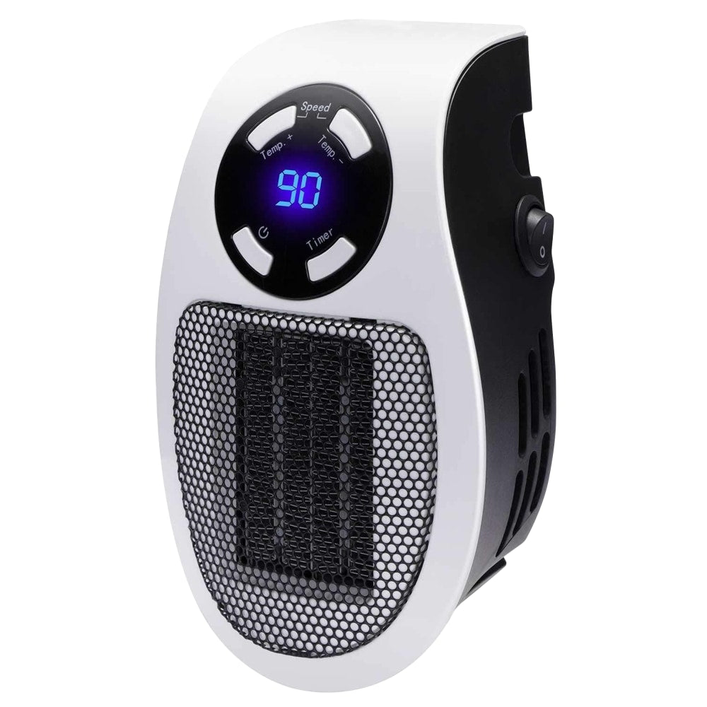 Brentwood 350-Watt Plug-In Personal Space Heater, 4-1/2in x 3/4in, Black/White