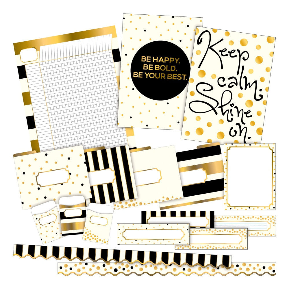 Barker Creek Gold Curated Collection Bulletin Board Set, Multicolor