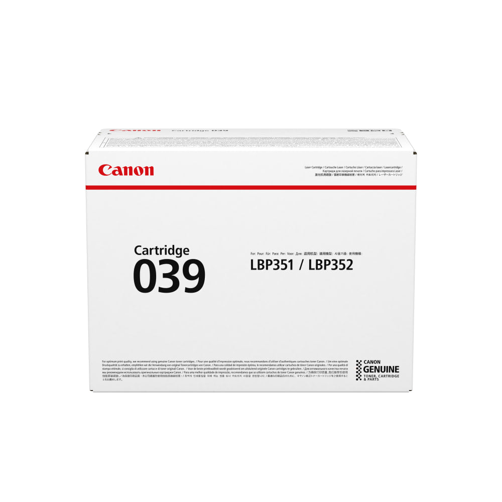 Canon 039 Black Toner Cartridge, 0287C001