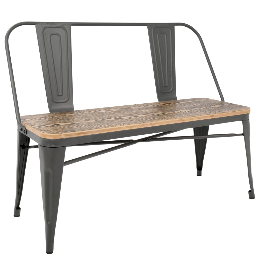 LumiSource Oregon Bench, Gray/Brown