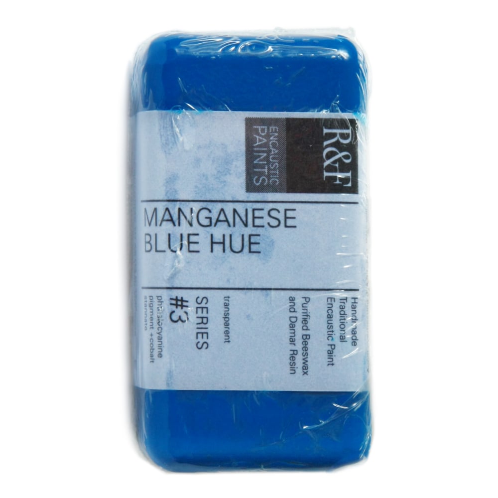 R & F Handmade Paints Encaustic Paint Cakes, 40 mL, Manganese Blue Hue, Pack Of 2