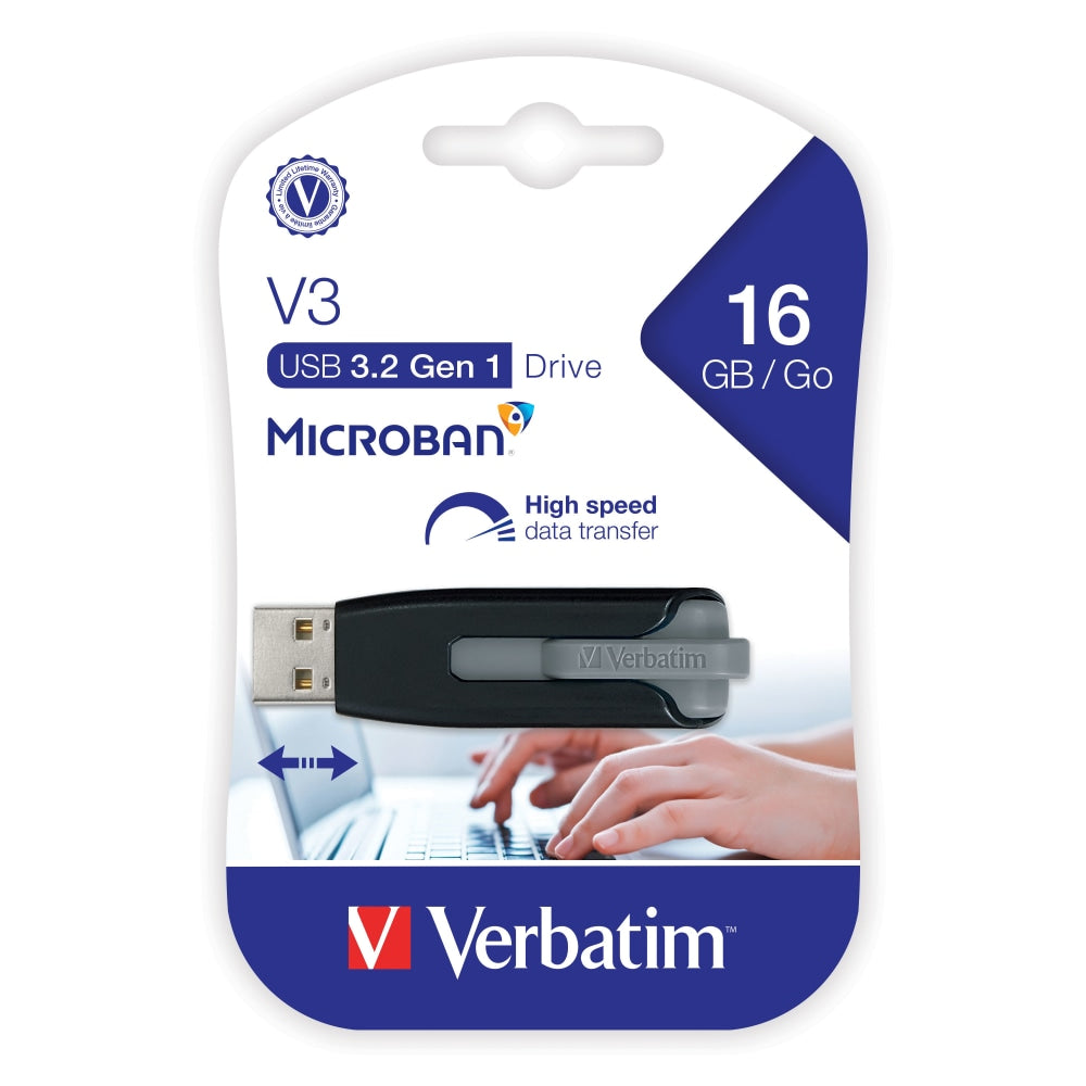 Verbatim Store"nGo V3 USB 3.2 Gen 1, 16GB, Black/Gray