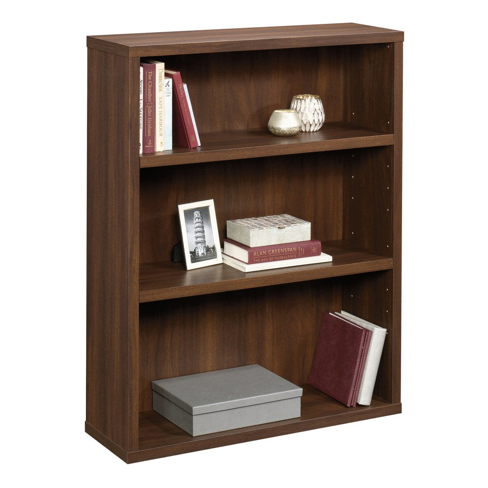 Sauder Optimum 45inH 3-Shelf Bookcase Spiced Mahogany