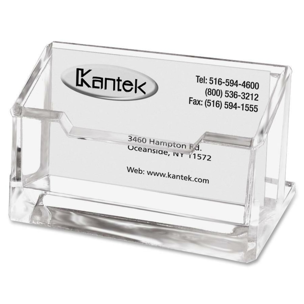 Kantek Acrylic Business Card Holder, 2in x 2 3/8in x 4 1/4in, Clear