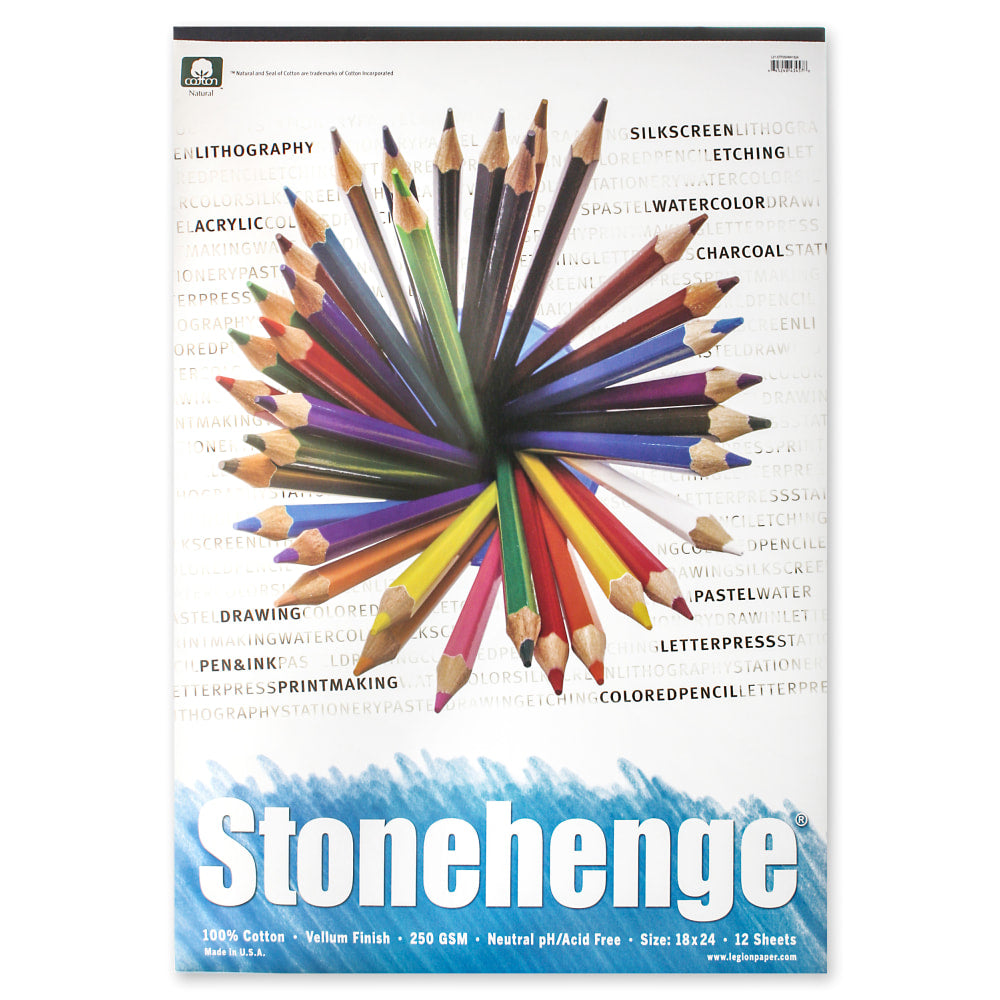 Rising Stonehenge Drawing Pad, 18in x 24in, 12 Sheets