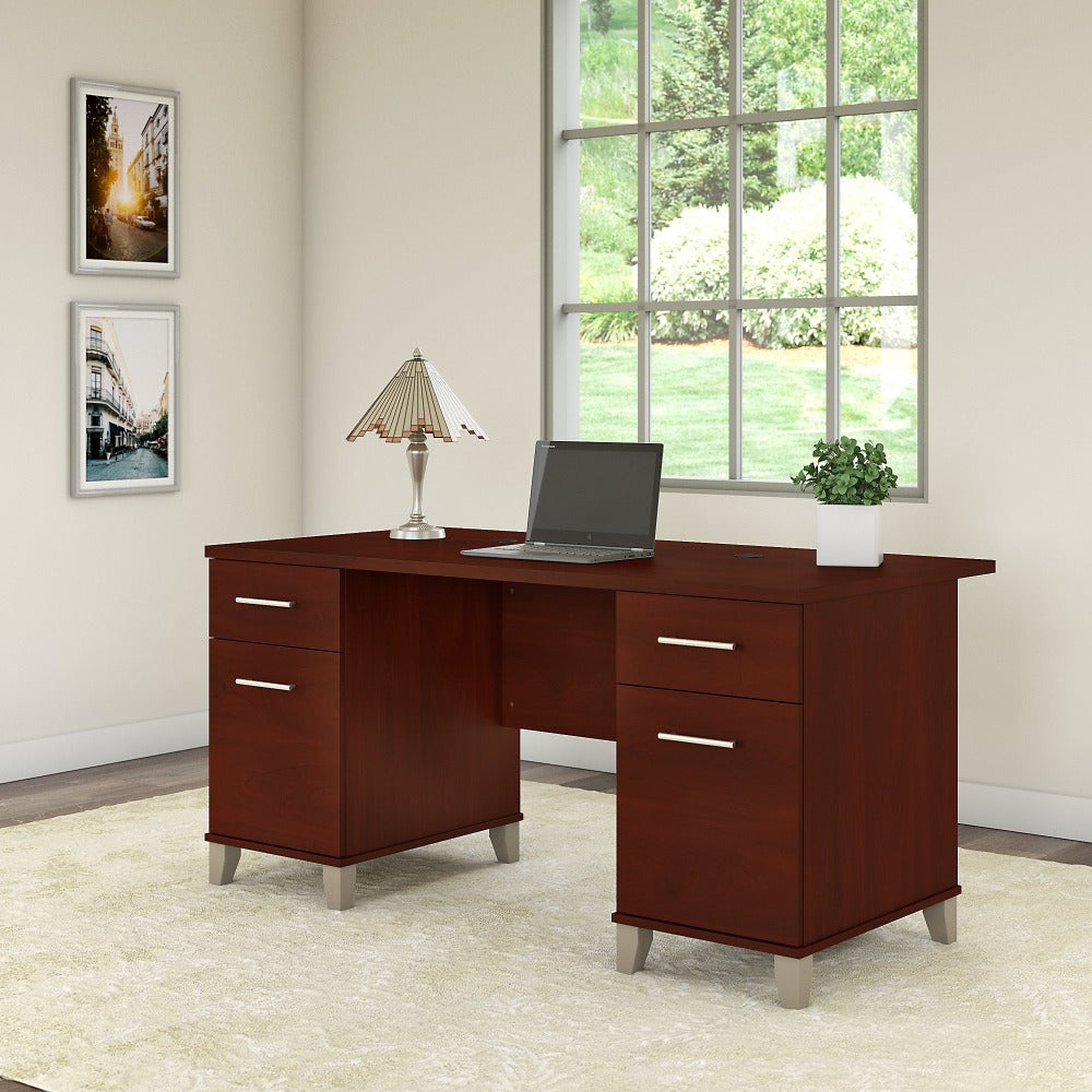 Bush Furniture Somerset 60inW Office Computer Desk, Hansen Cherry, Standard Delivery