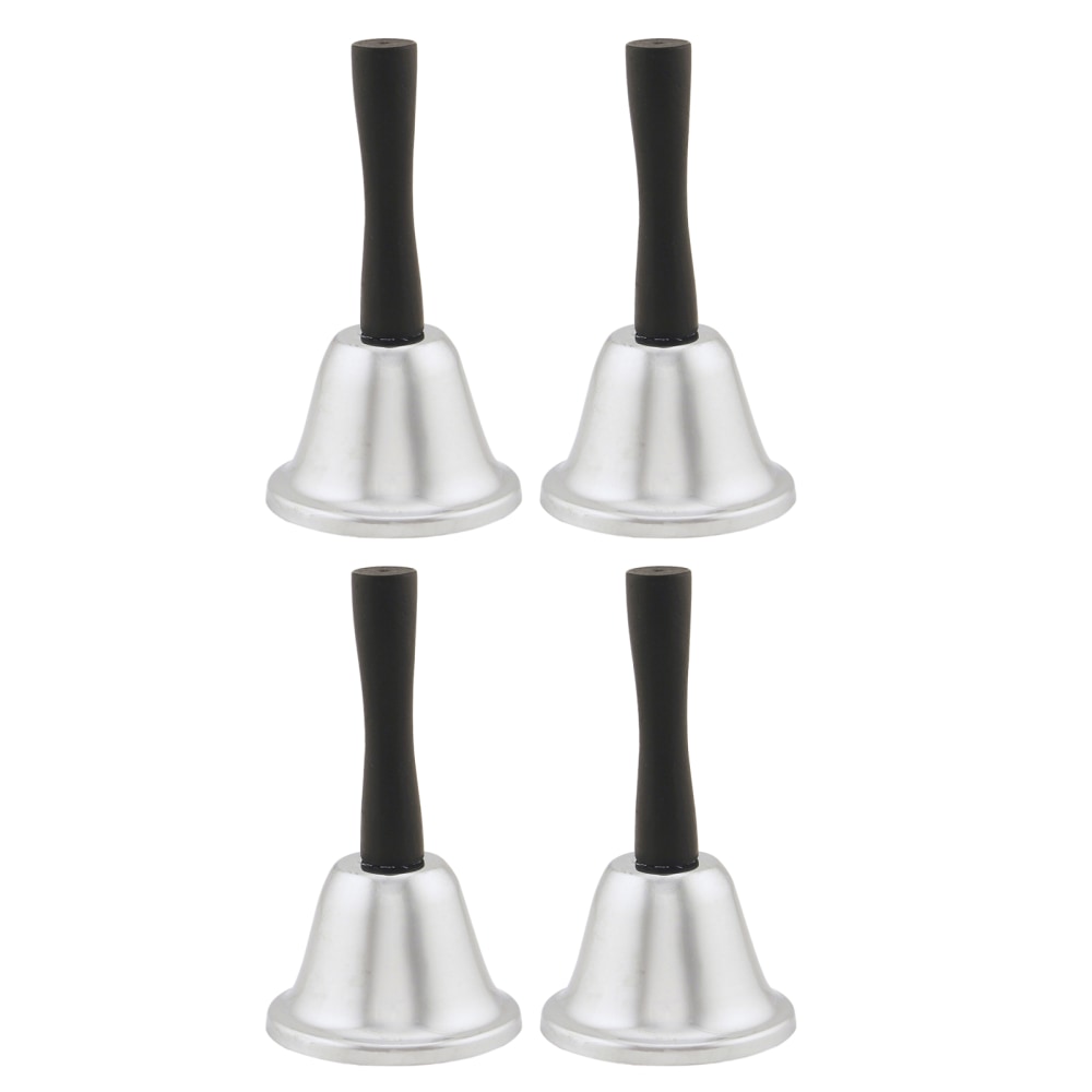 Hygloss Steel Hand Bells, Silver/Black, Pack Of 4 Bells