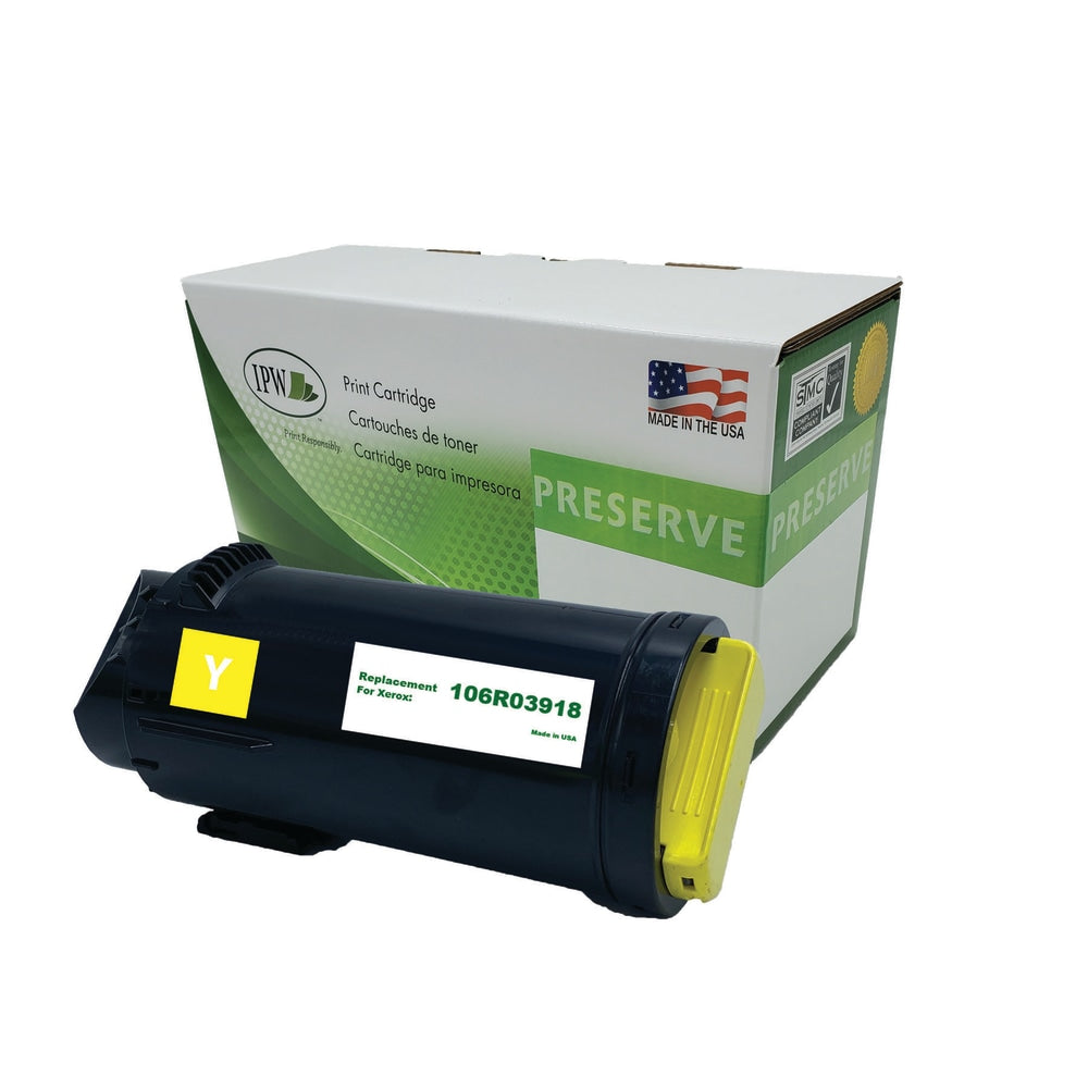 IPW Preserve Remanufactured Yellow Extra-High Yield Toner Cartridge Replacement For Xerox 106R03918, 106R03918-R-O