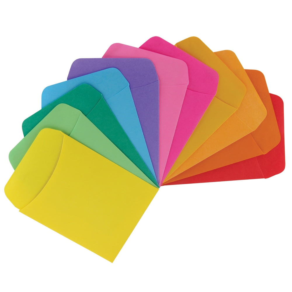 Hygloss Non-Adhesive Library Pockets, 1/16in, 3-1/2in x 5-1/2in, Assorted Colors, 30 Pockets Per Pack, Set Of 6 Packs