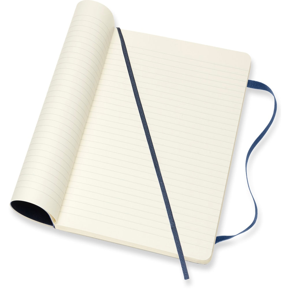 Moleskine Classic Soft Cover Notebook, 5in x 8-1/4in, Ruled, 192 Pages, Sapphire Blue