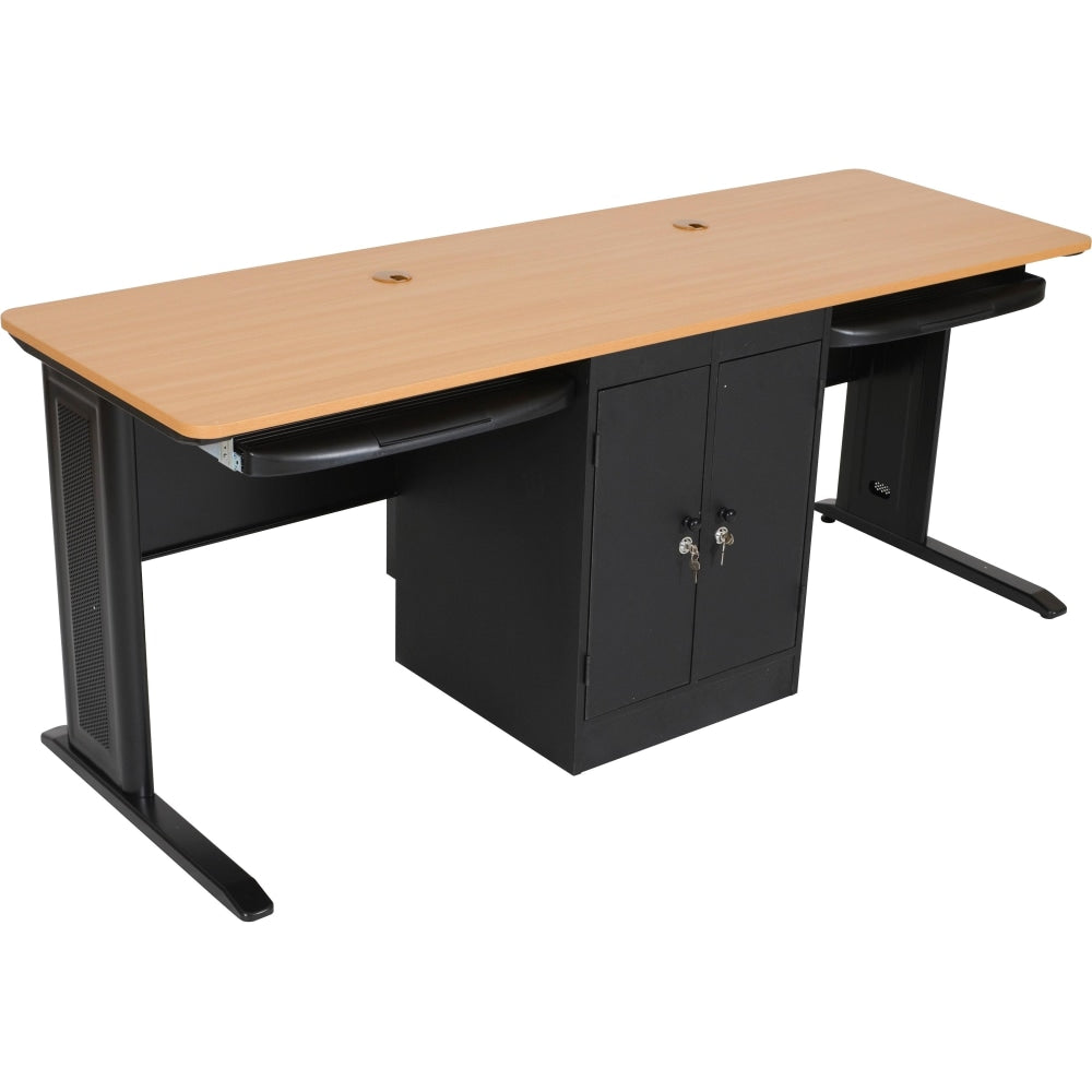 Balt LX 72 Workstation - Teak - Rectangle Top - 72in Table Top Width x 24in Table Top Depth x 0.75in Table Top Thickness - Assembly Required - Steel, Polyvinyl Chloride (PVC)