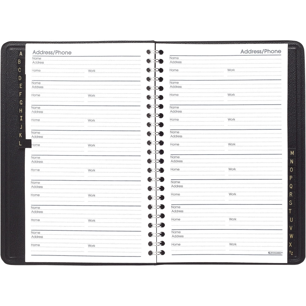 AT-A-GLANCE Telephone/Address Book, 4 7/8in x 8in, Black