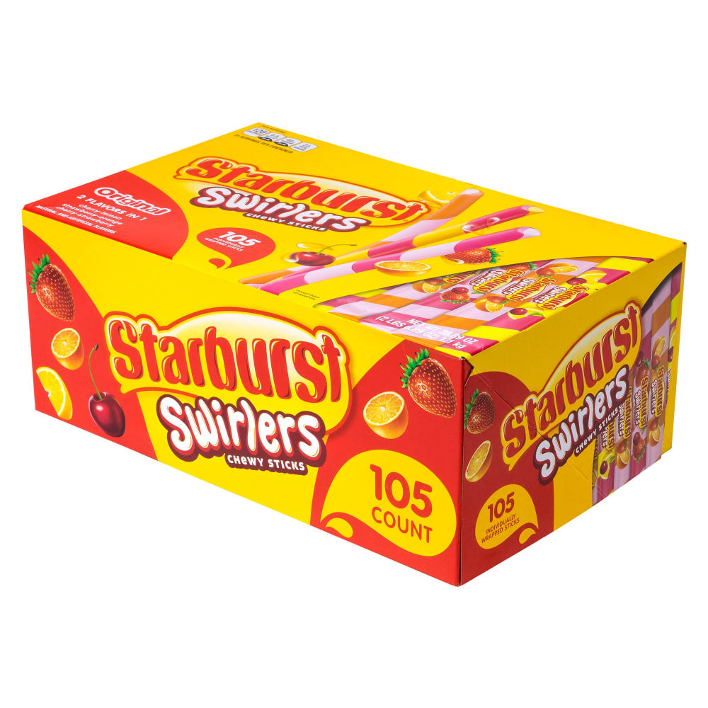 Starburst Swirlers Chewy Candy Sticks, Original, Pack Of 105 Sticks