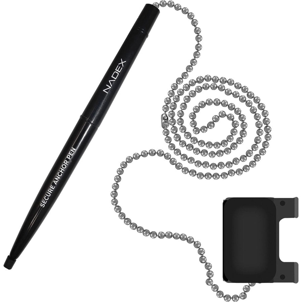 Nadex Coins Ball and Chain Security Pen Set (12 Pens, Black) - Rubber - Black