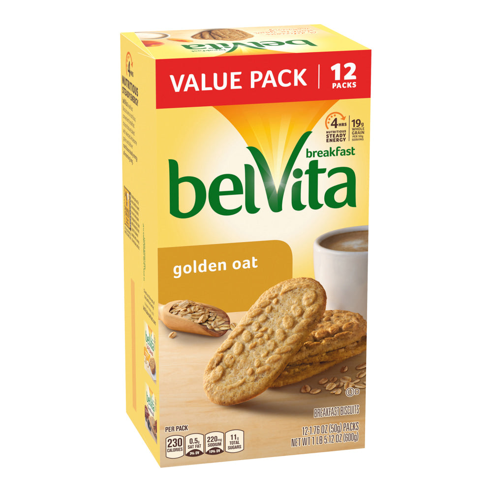 BELVITA Breakfast Biscuits Golden Oats, 12 Count, 3 Pack