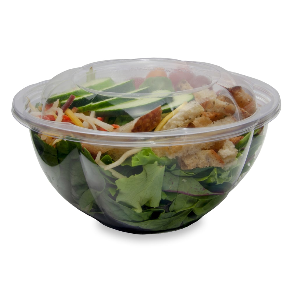 Stalk Market Compostable Bowls, Salad, 32 Oz, Clear, Pack Of 300 Bowls