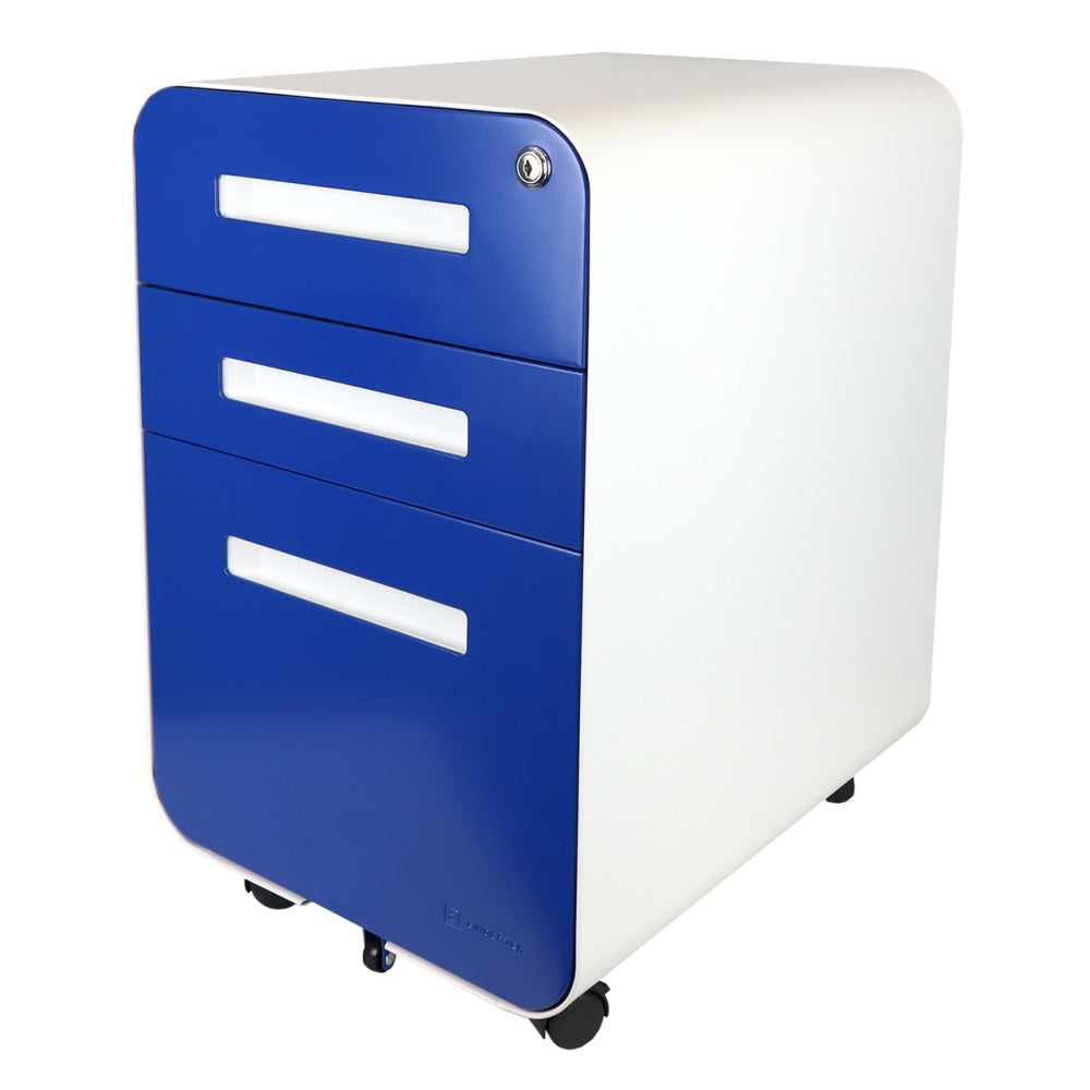 Bindertek Glide 20inD Vertical 3-Drawer File Cabinet, Blue