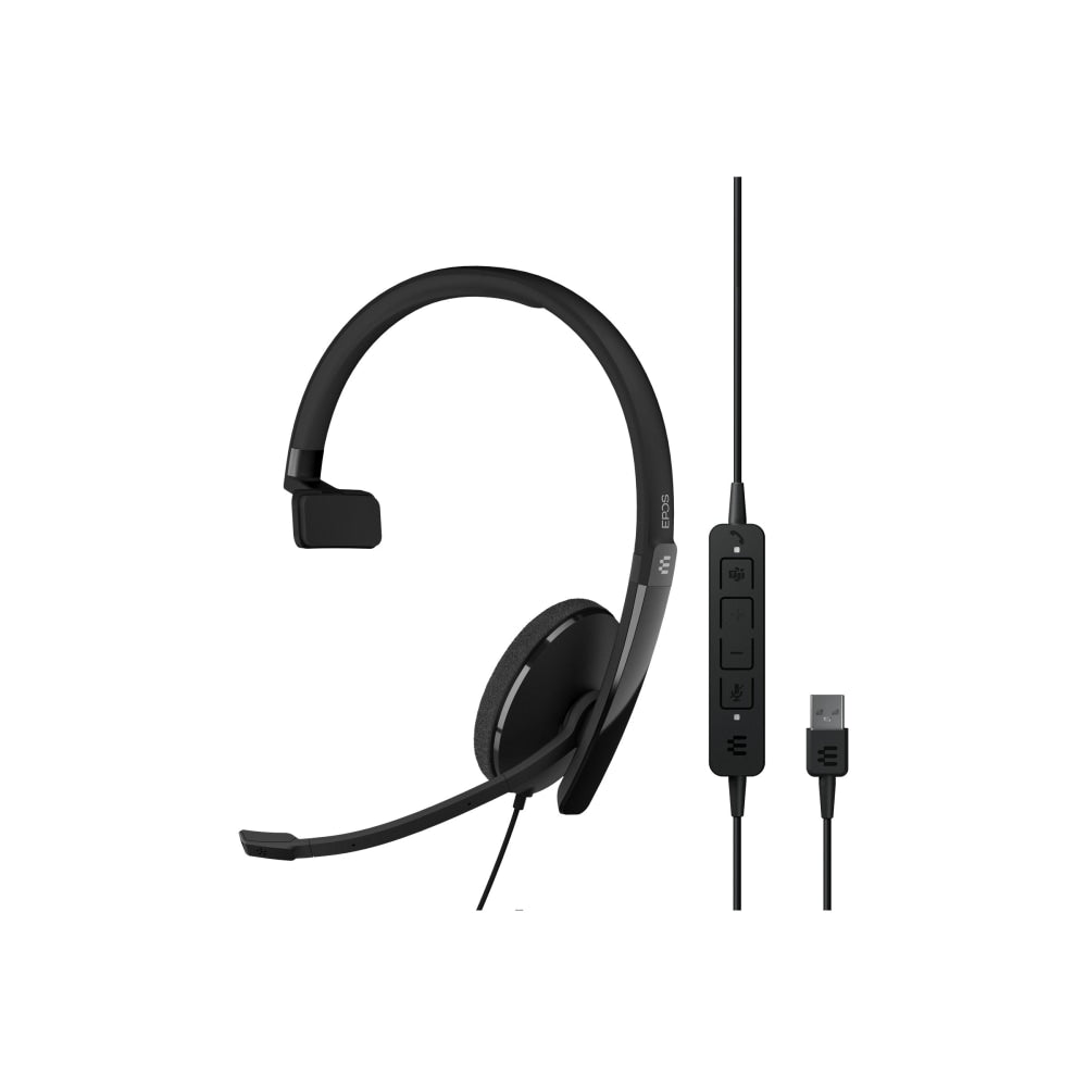 EPOS ADAPT 130T USB II - ADAPT 100 Series - headset - on-ear - wired - USB-A - black - Certified for Microsoft Teams, Optimized for UC