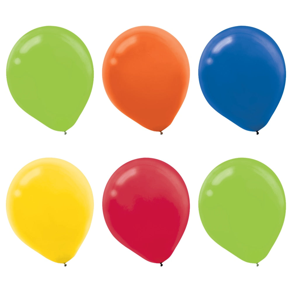 Amscan Latex Balloons, 12in, Assorted Colors, Pack Of 15 Balloons