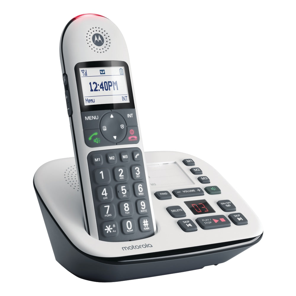 Motorola CD5011 Cordless Expandable Telephone With Digital Answering System, White