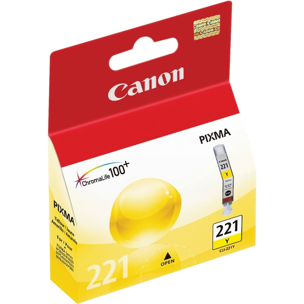 Canon CLI-221Y ChromaLife 100+ Yellow Ink Tank, 2949B001