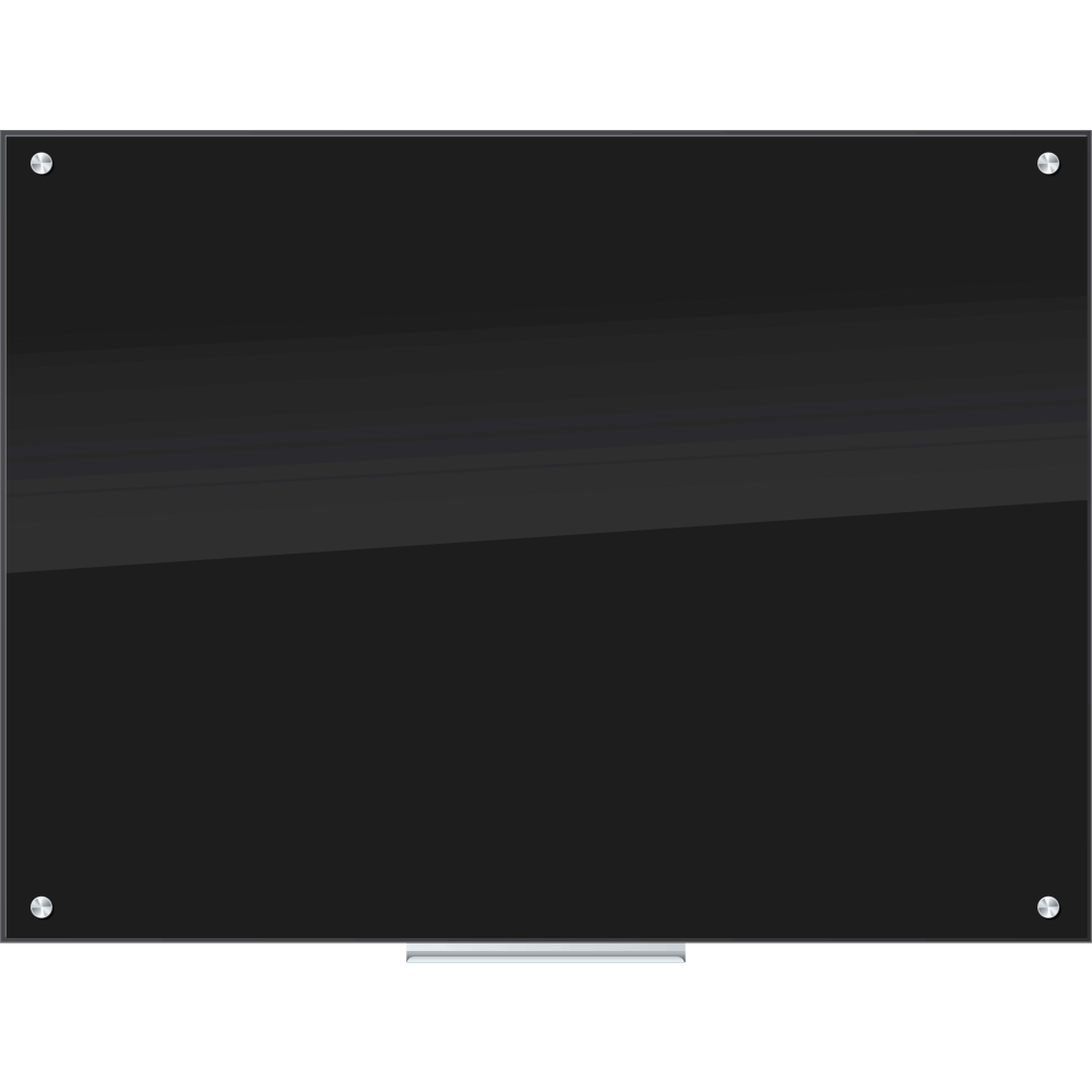 U Brands Frameless Non-Magnetic Glass Dry-Erase Board, 48in X 36in, Black (Actual Size 47in x 35in)