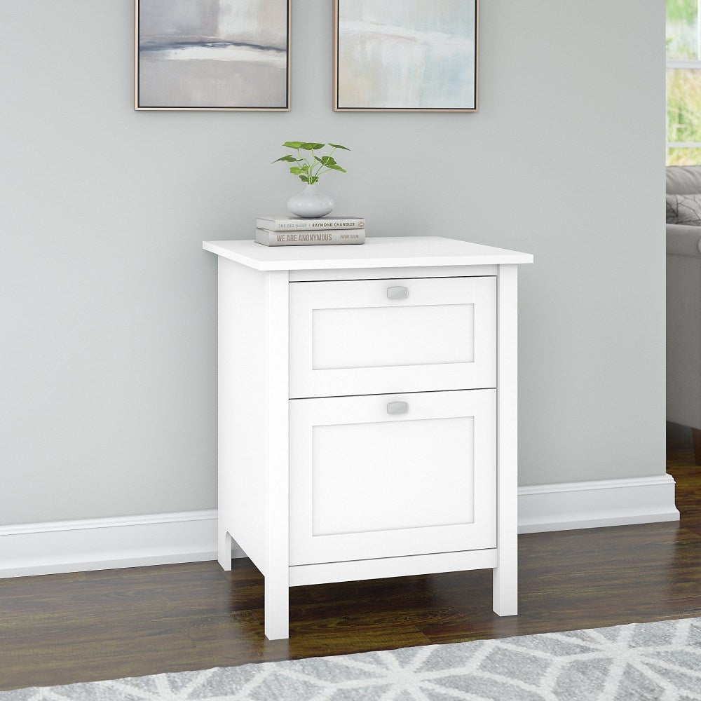 Bush Business Furniture Broadview 24inD Vertical 2-Drawer File Cabinet, Pure White, Delivery