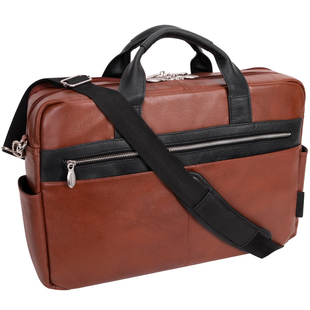 McKleinUSA Southport Briefcase With 17in Laptop Pocket, Brown