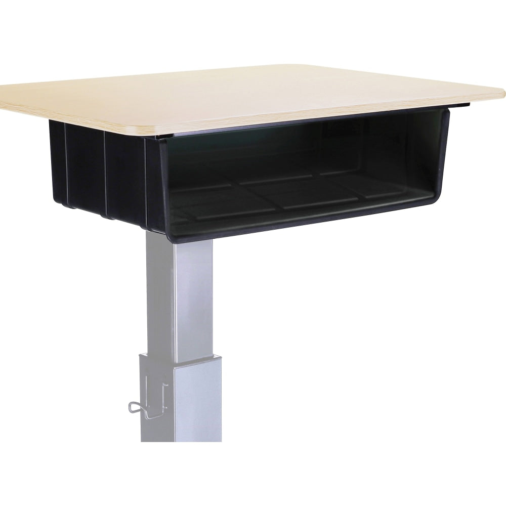 Lorell Large Book Box For Sit-To-Stand School Desk, 5inH x 20inW x 15inD, Black